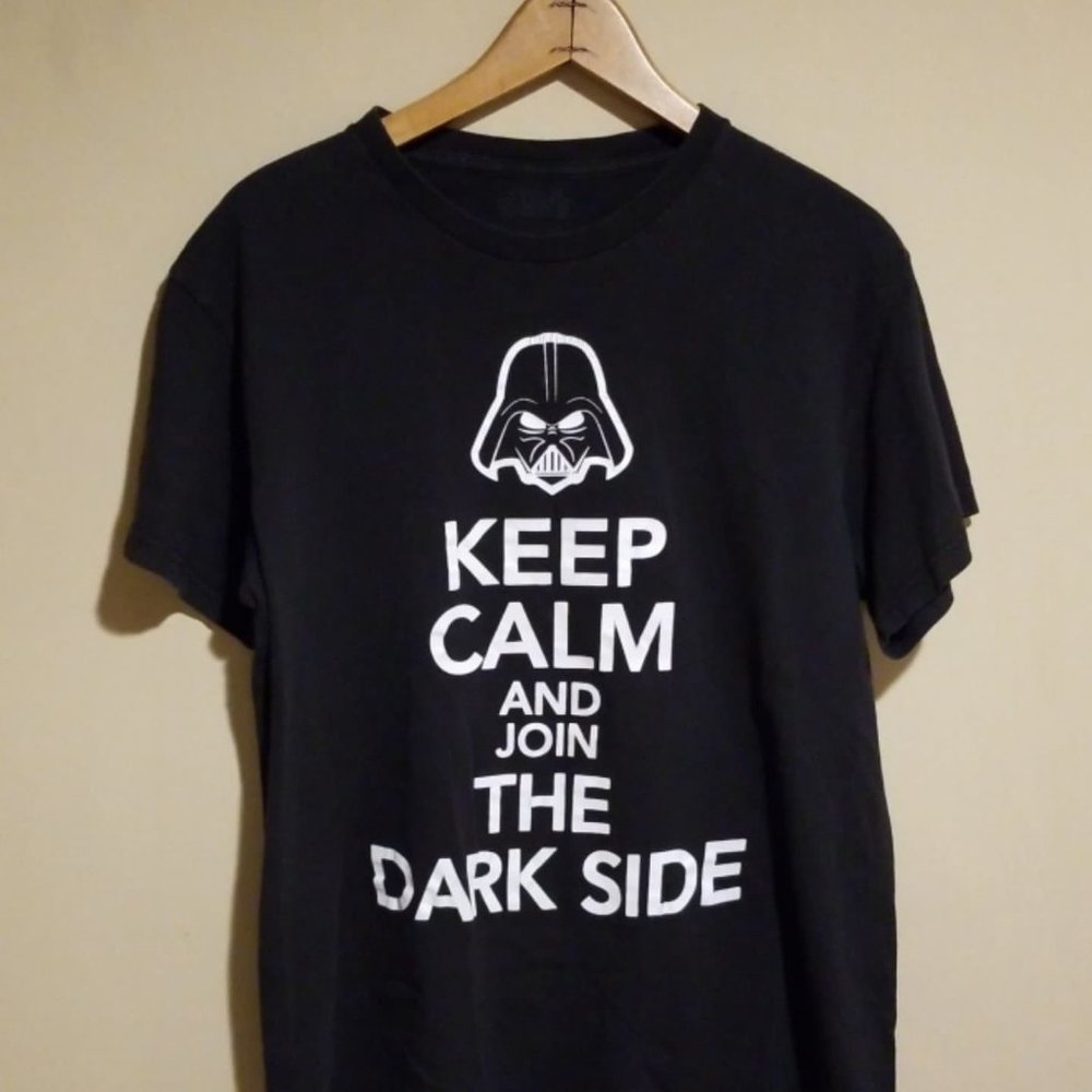 Star Wars Darth Vader "Keep Calm Join the Dark Side" Black Graphic Shirt Size M